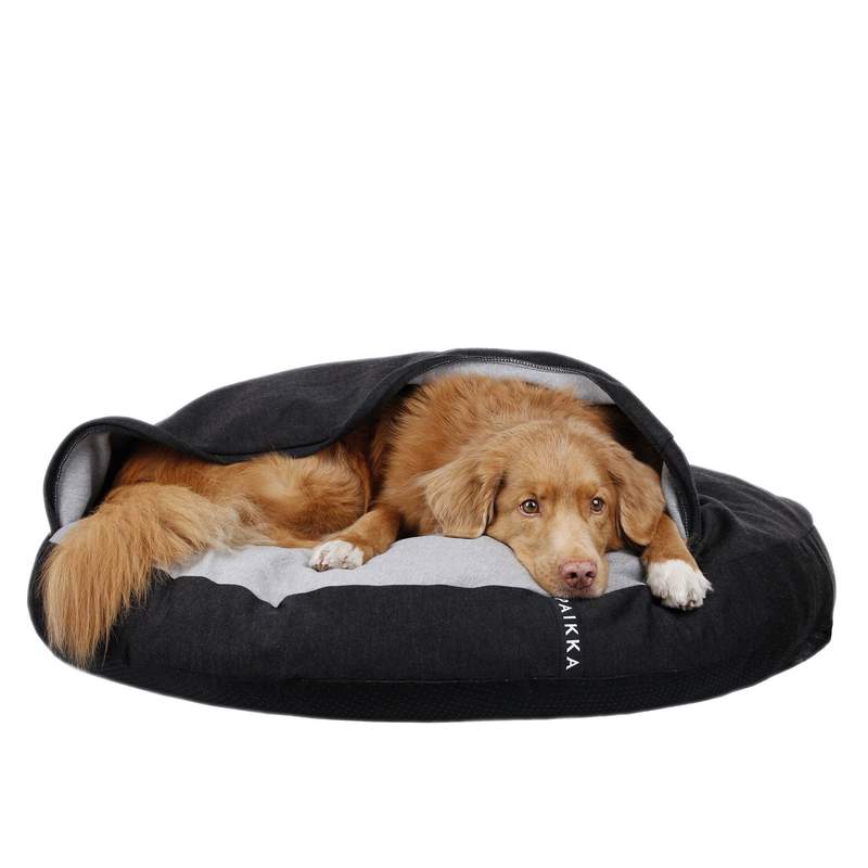 PAIKKA Recovery Burrow Hundebett – Grau, 60 Cm, Mit Memory-Schaum & FIR-Gewebe Für Besseren Schlaf