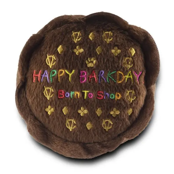 Chewy Vuiton Happy Barkday Dog Toy