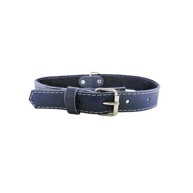 Euro-Dog Luxury Leather Dog Collar Navy