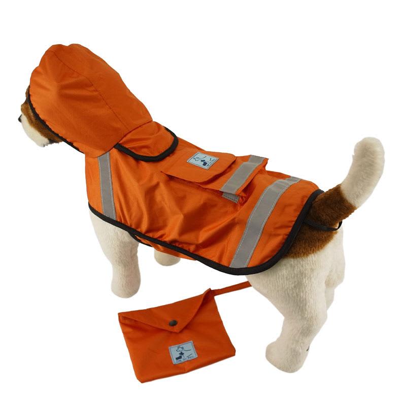 One For Pets Dog Safety Hooded Raincoat Orange » Dogfather and Co