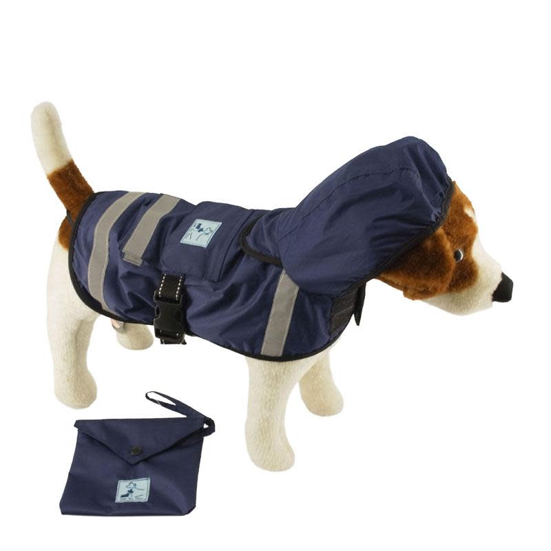 One For Pets Dog Safety Hooded Raincoat Navy » Dogfather and Co. Dog