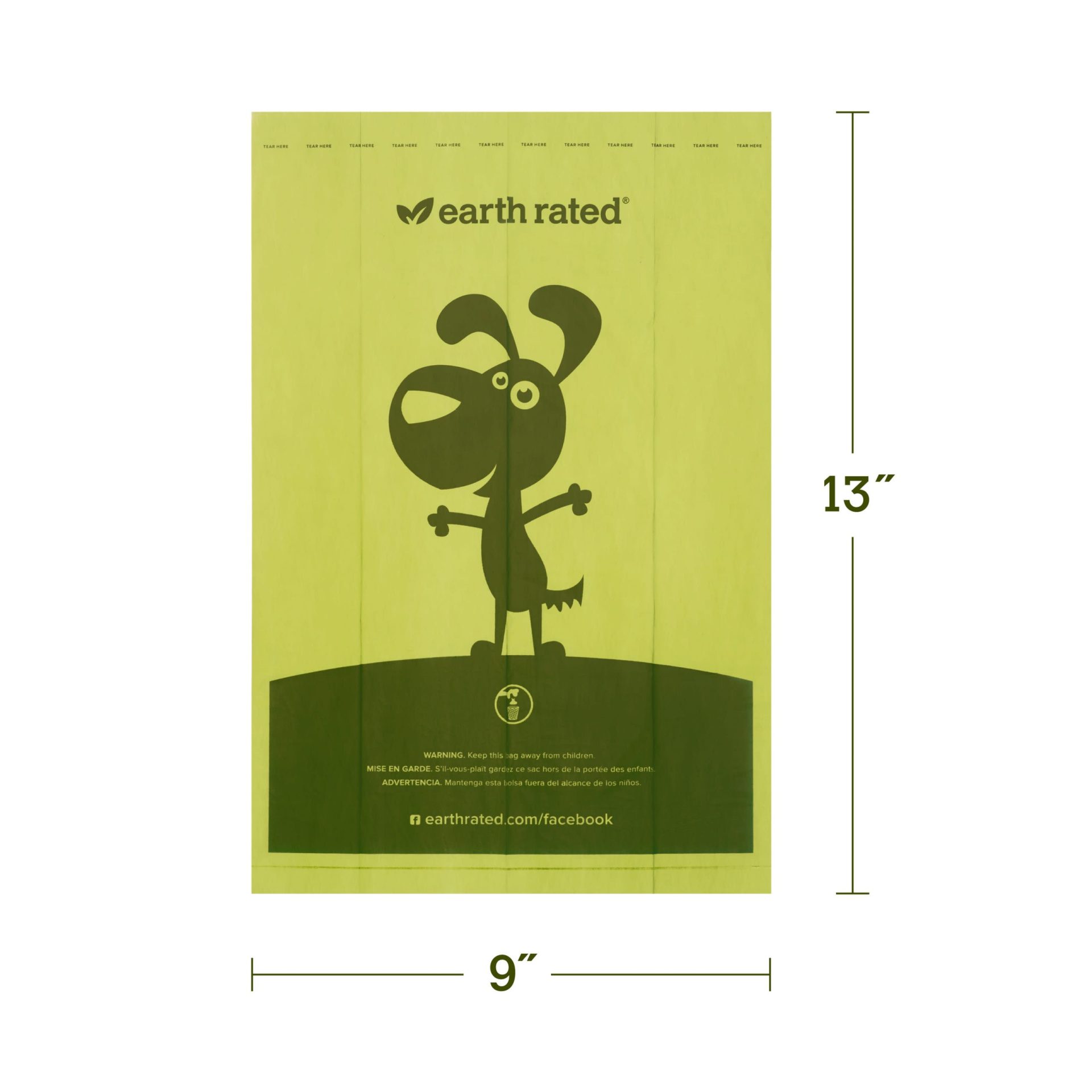 Earth Rated Poop Bags Unscented 15 bags/Single Refill roll - Image 3