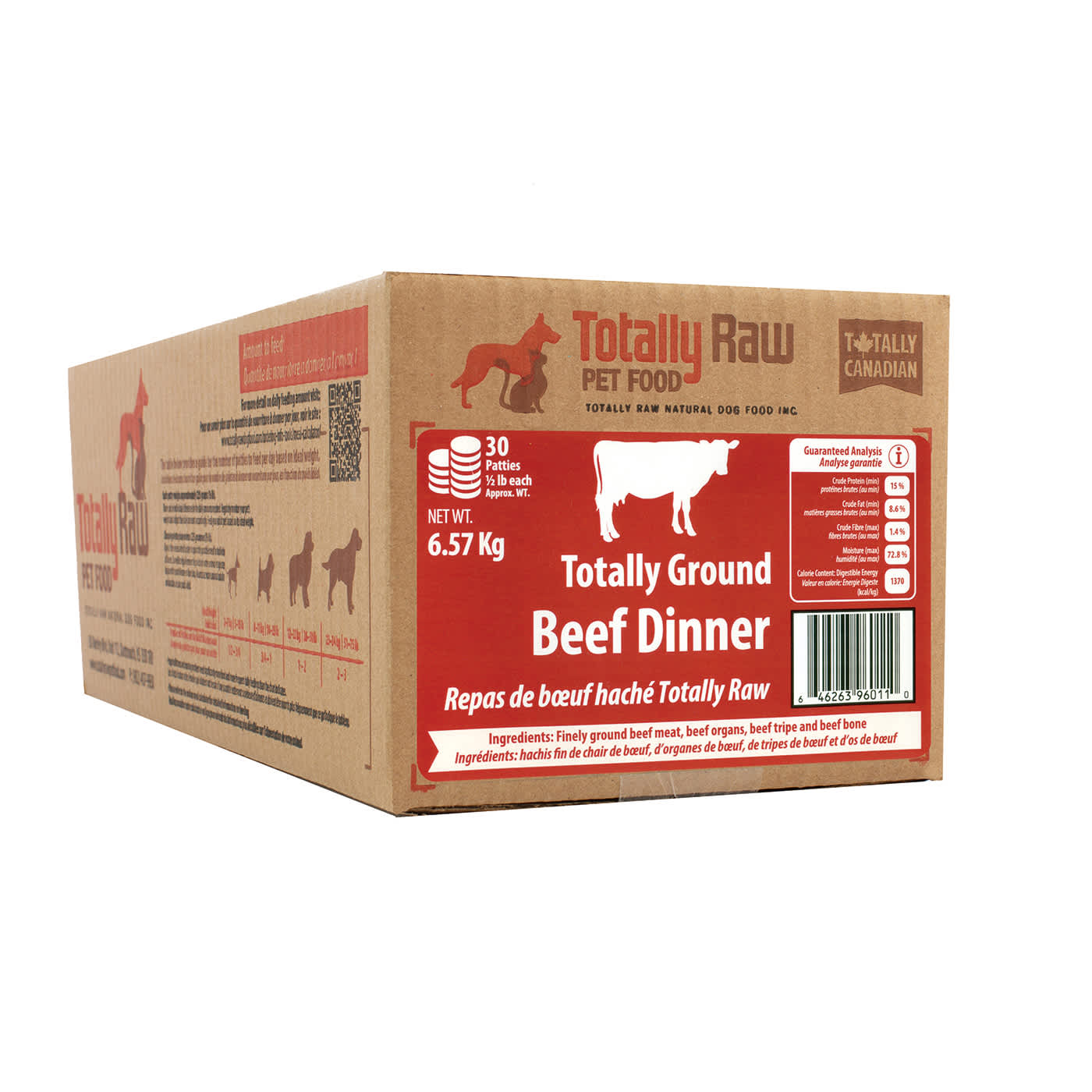 Totally Raw Frozen Dinner Patties (30 pack) Beef
