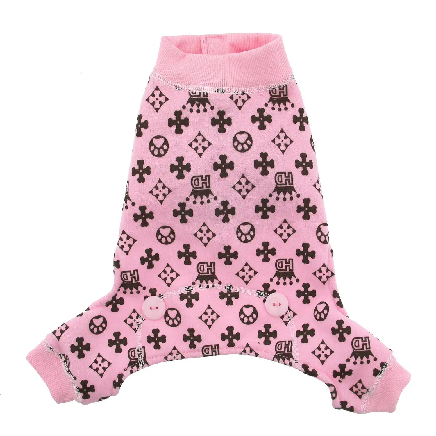 HD Crown Pink Long Johns Dog Pajamas, Hip Doggie at PupRwear