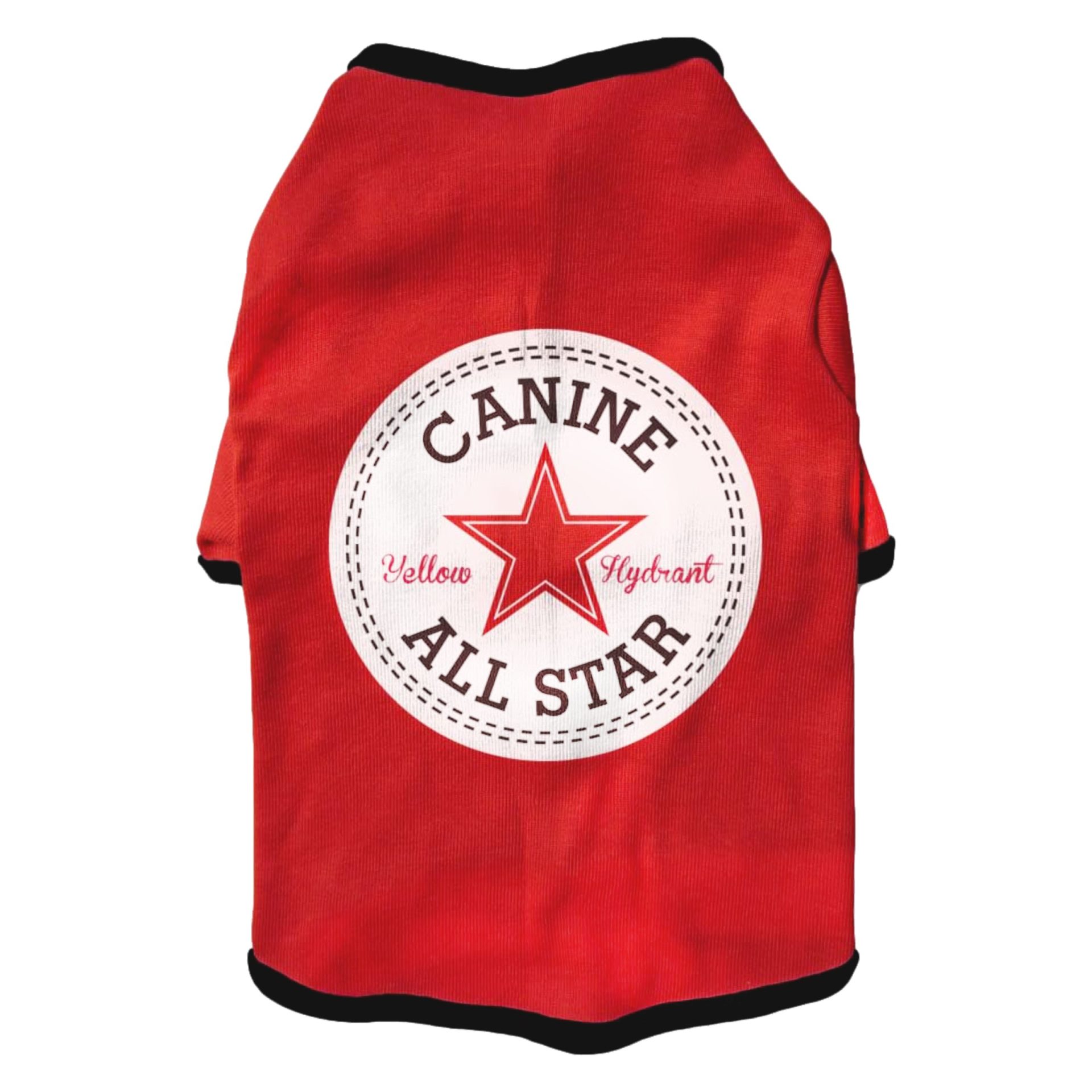 Yellow Hydrant T-Shirt Canine All Star Red