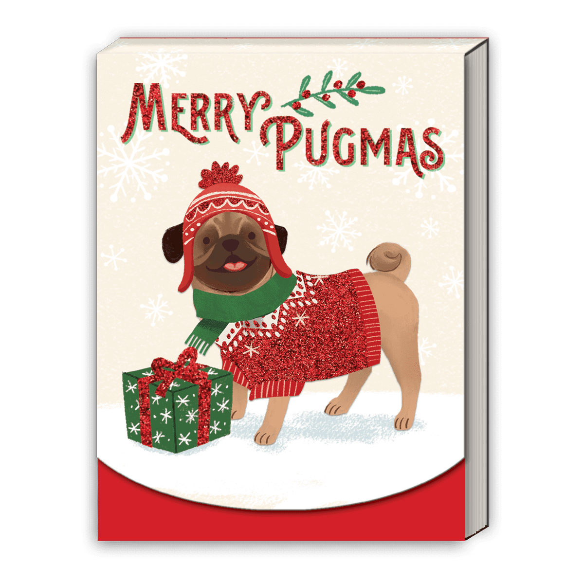 Molly and Rex Holiday Festive Pets Pocket Notepad Merry Pugmas