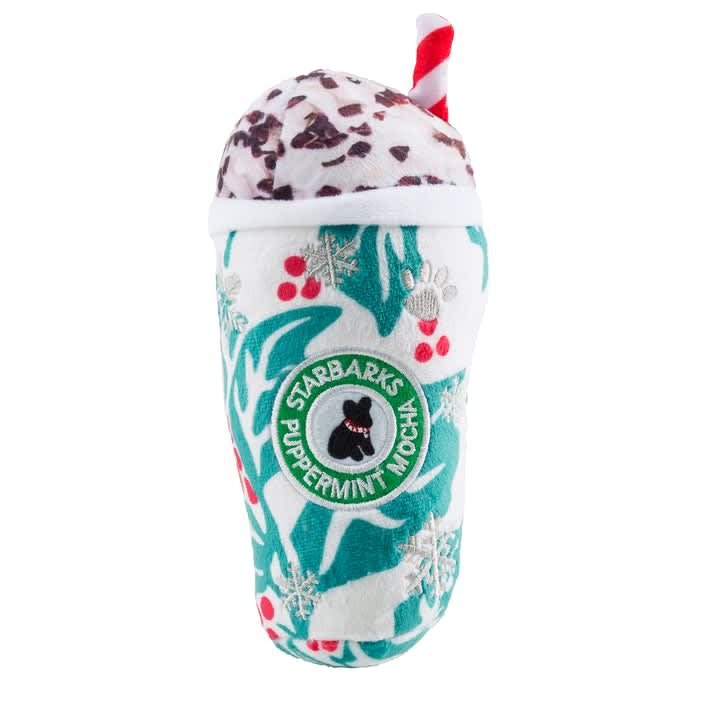 Haute Diggity Dog Starbarks Puppermint Mocha – Holly Print Cup Toy