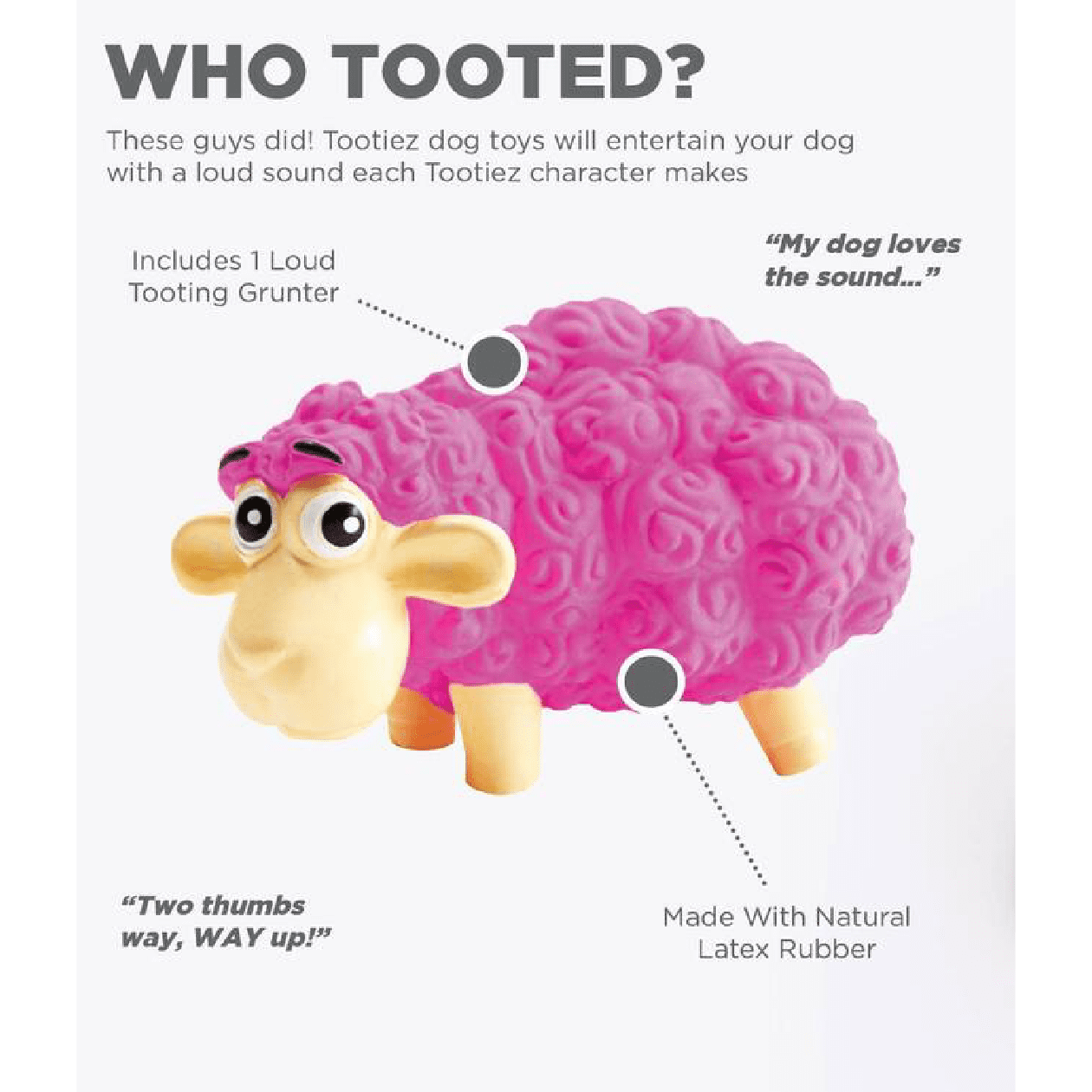 Outward Hound Tootiez Sheep Pink - Image 5