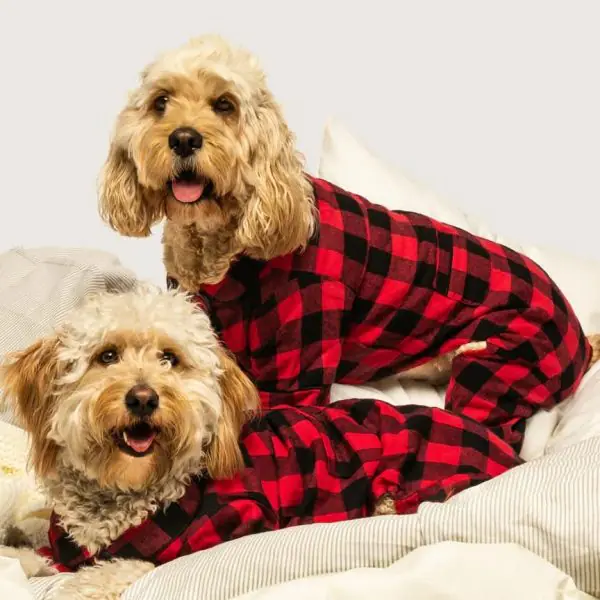fabdog® Plaid Flannel Dog Pajamas - Green
