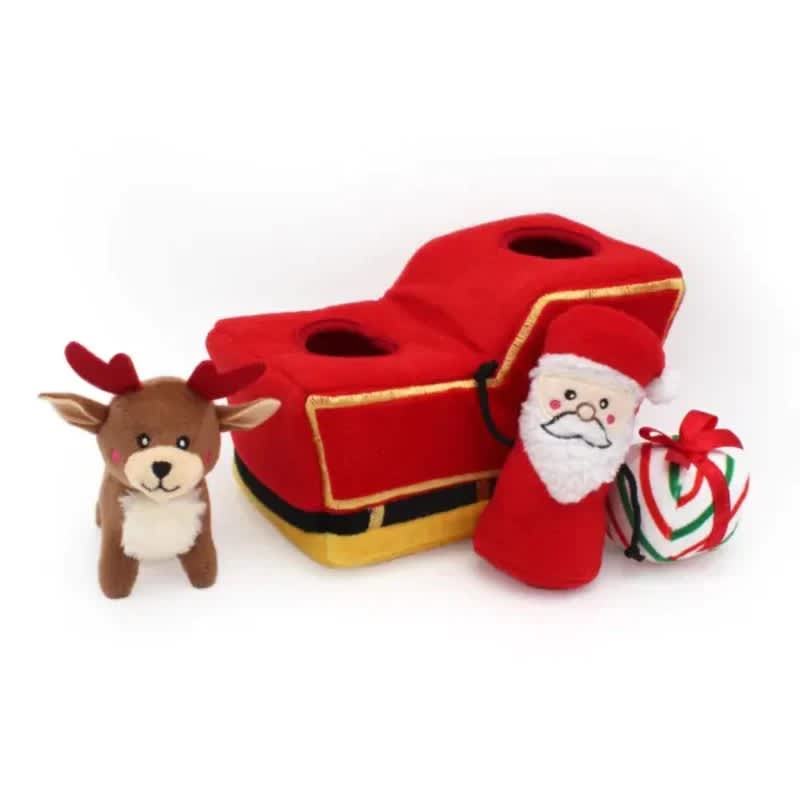 ZippyPaws Xmas Holiday Burrow Santa's Sleigh - Image 2