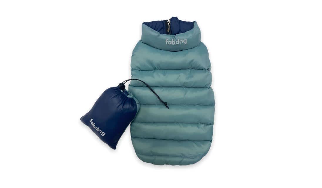 Fabdog Reversible Pack-n-Go Coat Blue Combo