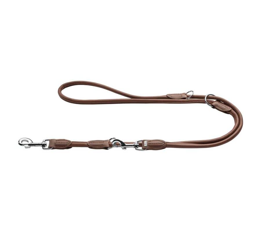 Hunter Leash Round and Soft Cow Leather Brown
