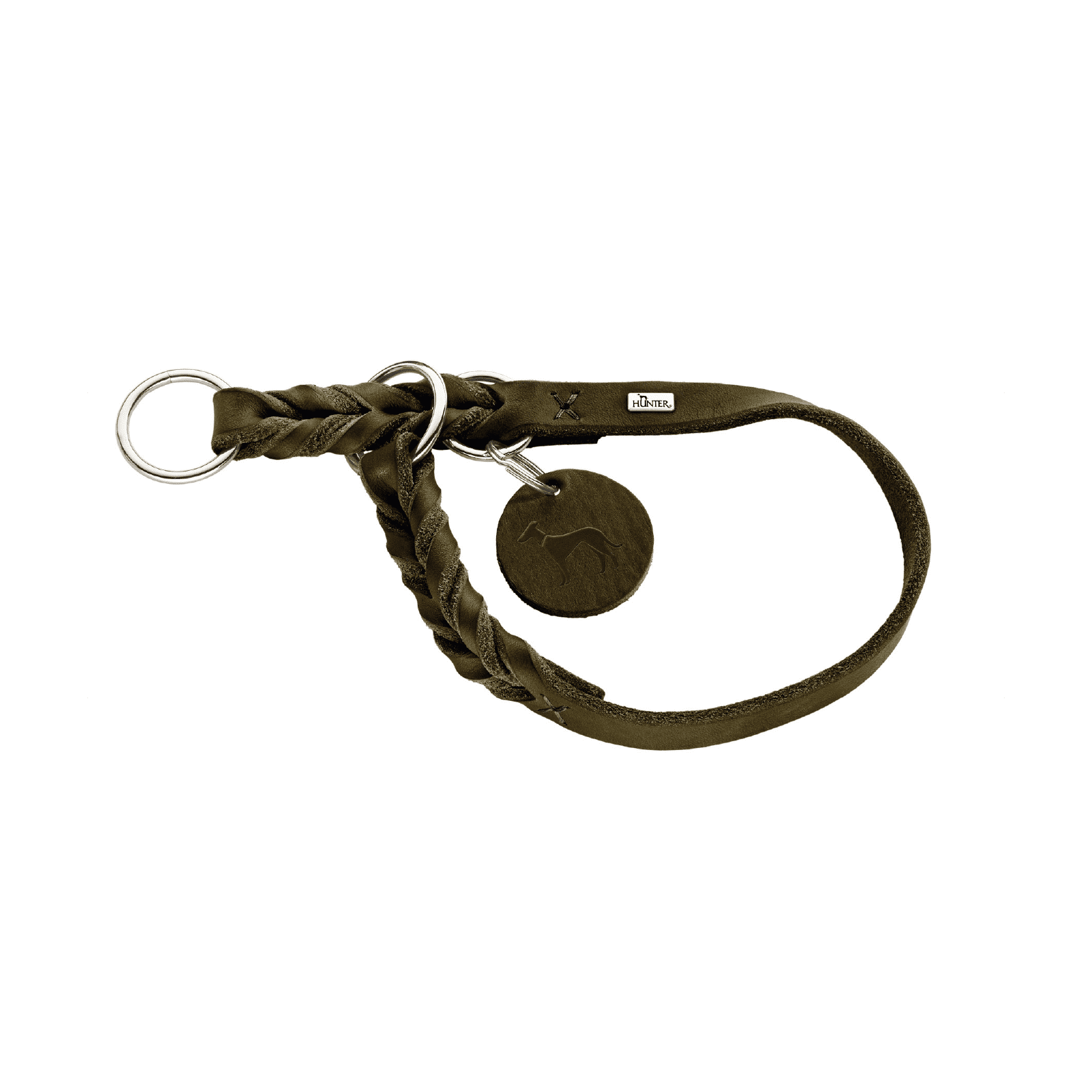 Hunter Collar Solid Education Cow Leather Olive Green