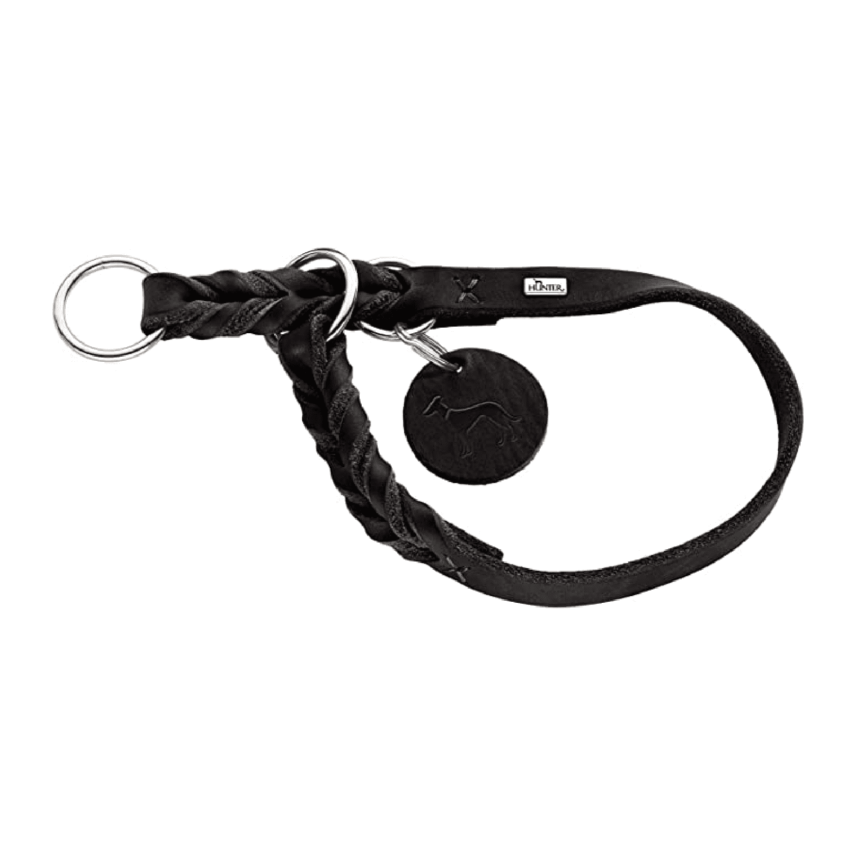 Hunter Collar Solid Education Cow Leather Black