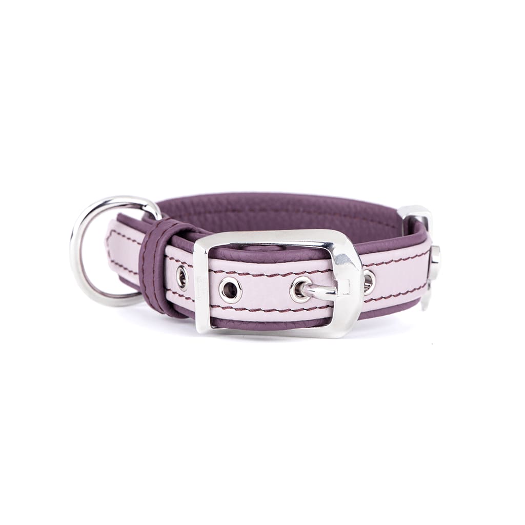 MyFamily Firenze Dog Collar in Genuine Italian Pink Leather