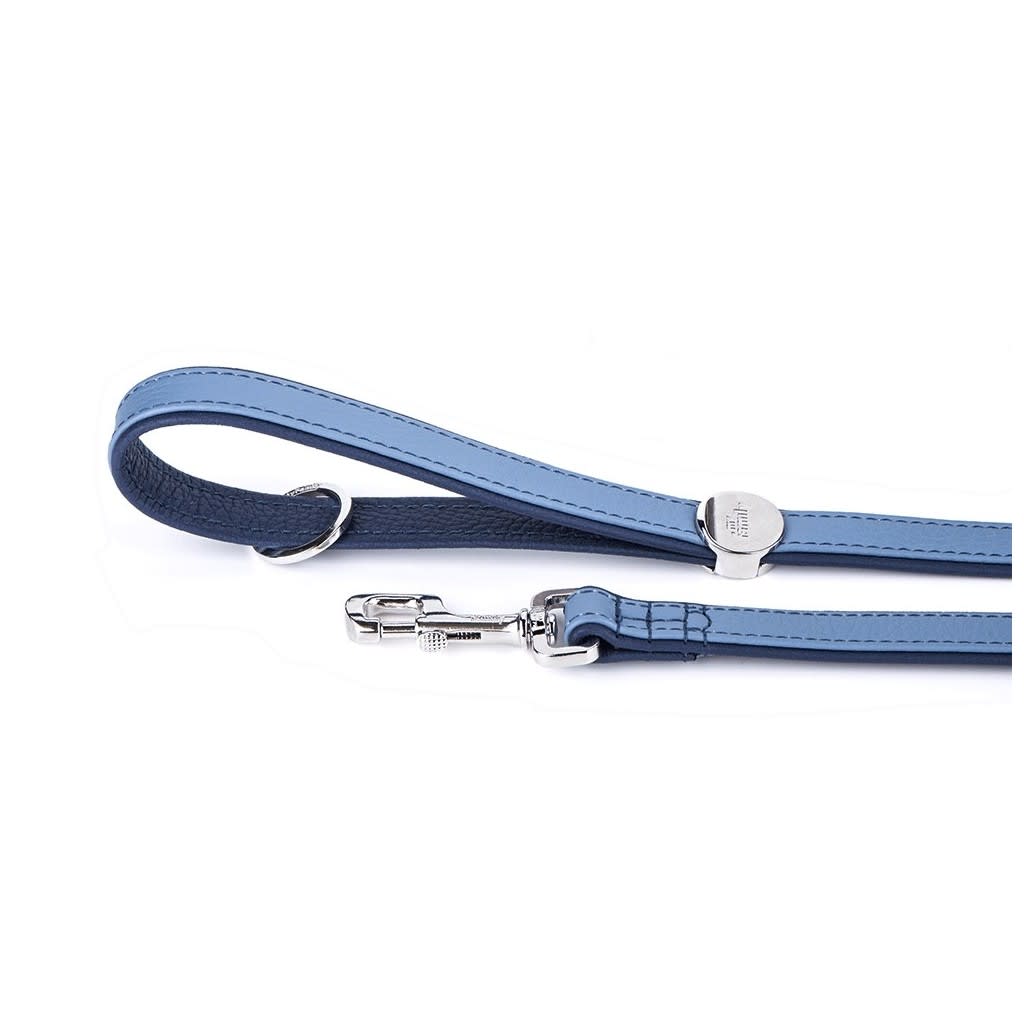 MyFamily Firenze Dog Leash in Genuine Italian Light Blue Leather