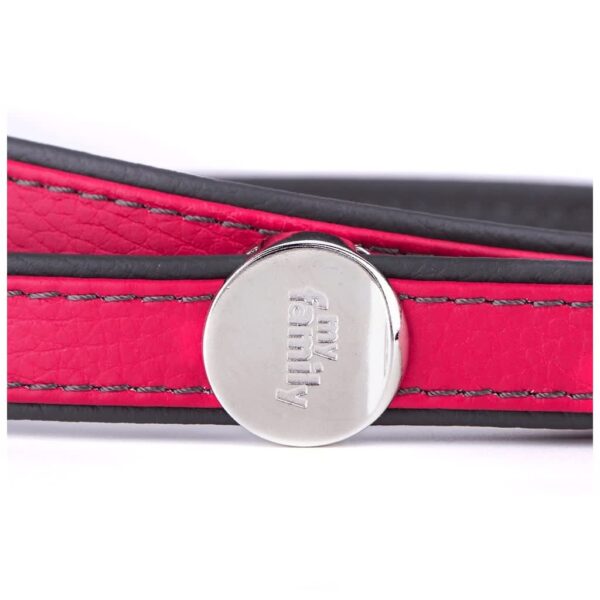 MyFamily Firenze Dog Leash in Genuine Italian Fuchsia Leather - Image 3