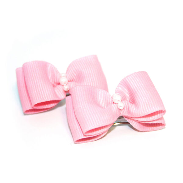 Max's Closet Hair Bows Pink w/Pearls