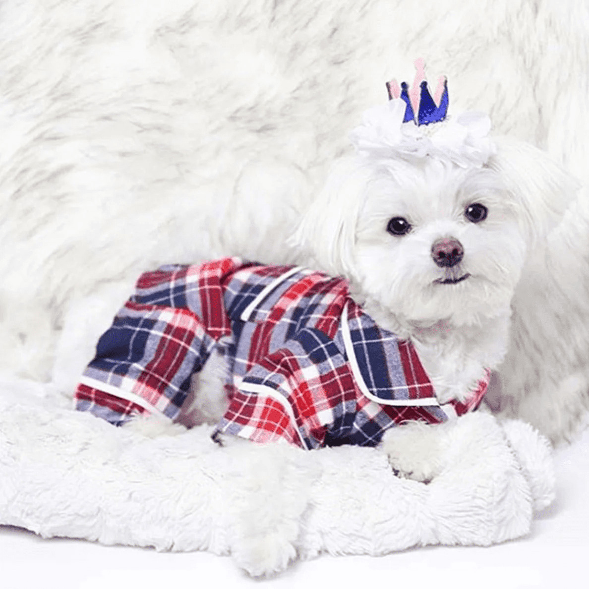 Fabdog Blue Plaid Flannel Pajamas - Image 3