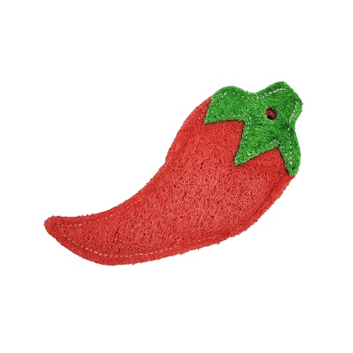 Hip Doggie Loofah Dental Dog Toy Chilly Pepper