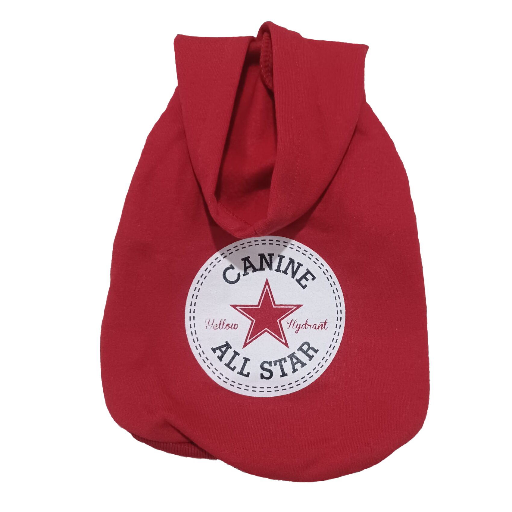 Yellow Hydrant Graphic Hoodie Canine All Star Red