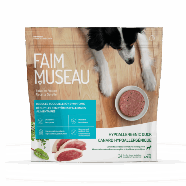 Faim Museau Raw Dog Food Solution Recipe Hypoallergenic Duck 24 medallions / 6lb