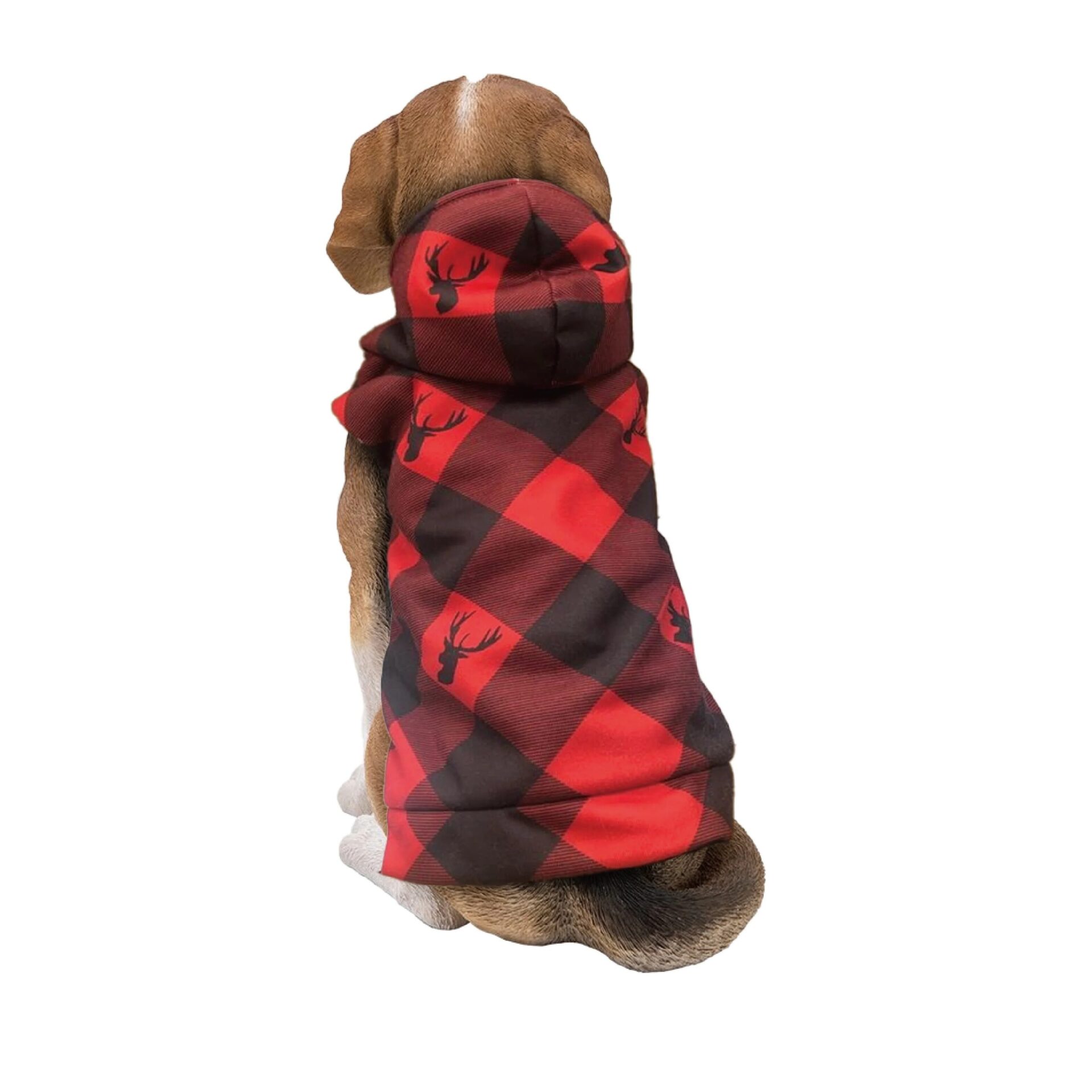 Show & Tail Fleece Hoodie Coat Red Plaid - Image 2