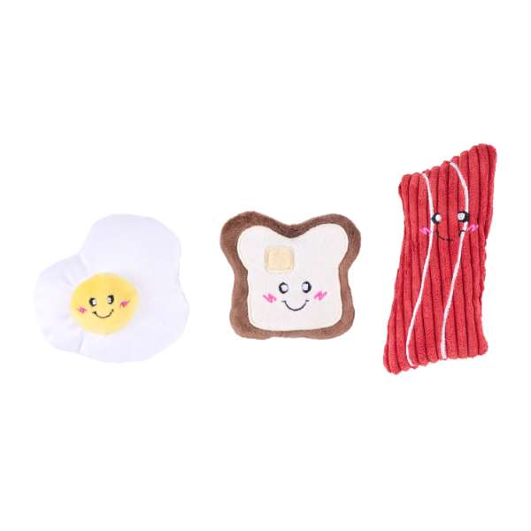ZippyPaws Miniz Breakfast Foods 3 Pack