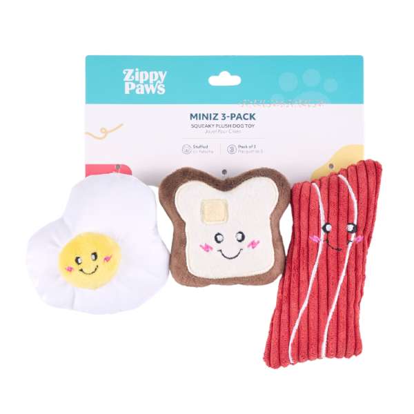 ZippyPaws Miniz Breakfast Foods 3 Pack - Image 3