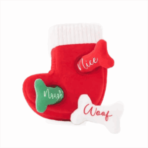 ZippyPaws Xmas Holiday Burrow Naughty or Nice Stocking