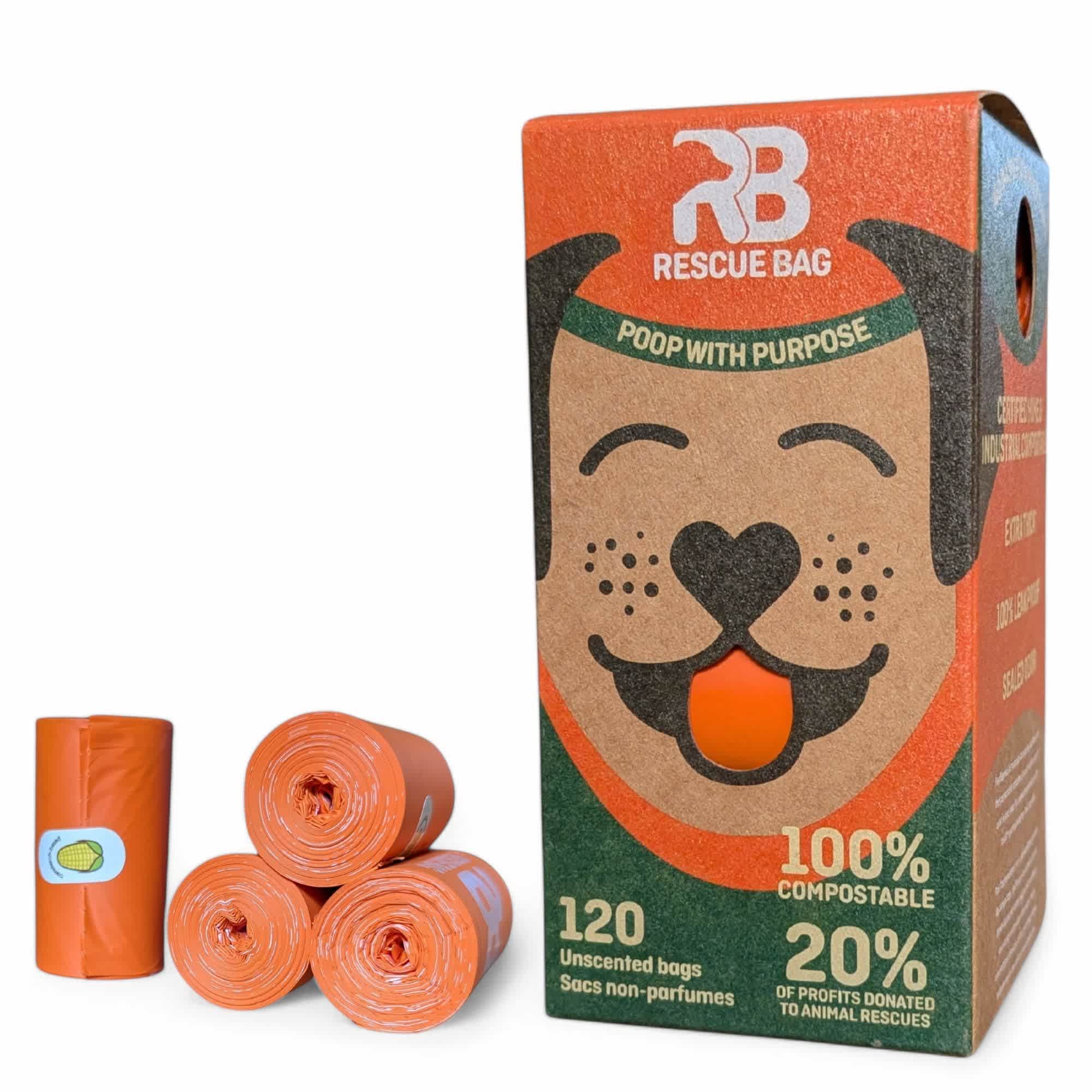 Rescue Bag Certified Compostable Bags 120 bags/8 rolls