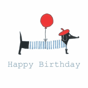 JK Greeting Card Happy Birthday Len Chien Striped Sweater Single Balloon