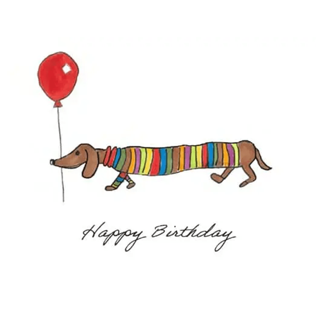 JK Greeting Card Happy Birthday Rainbow Striped Sweater