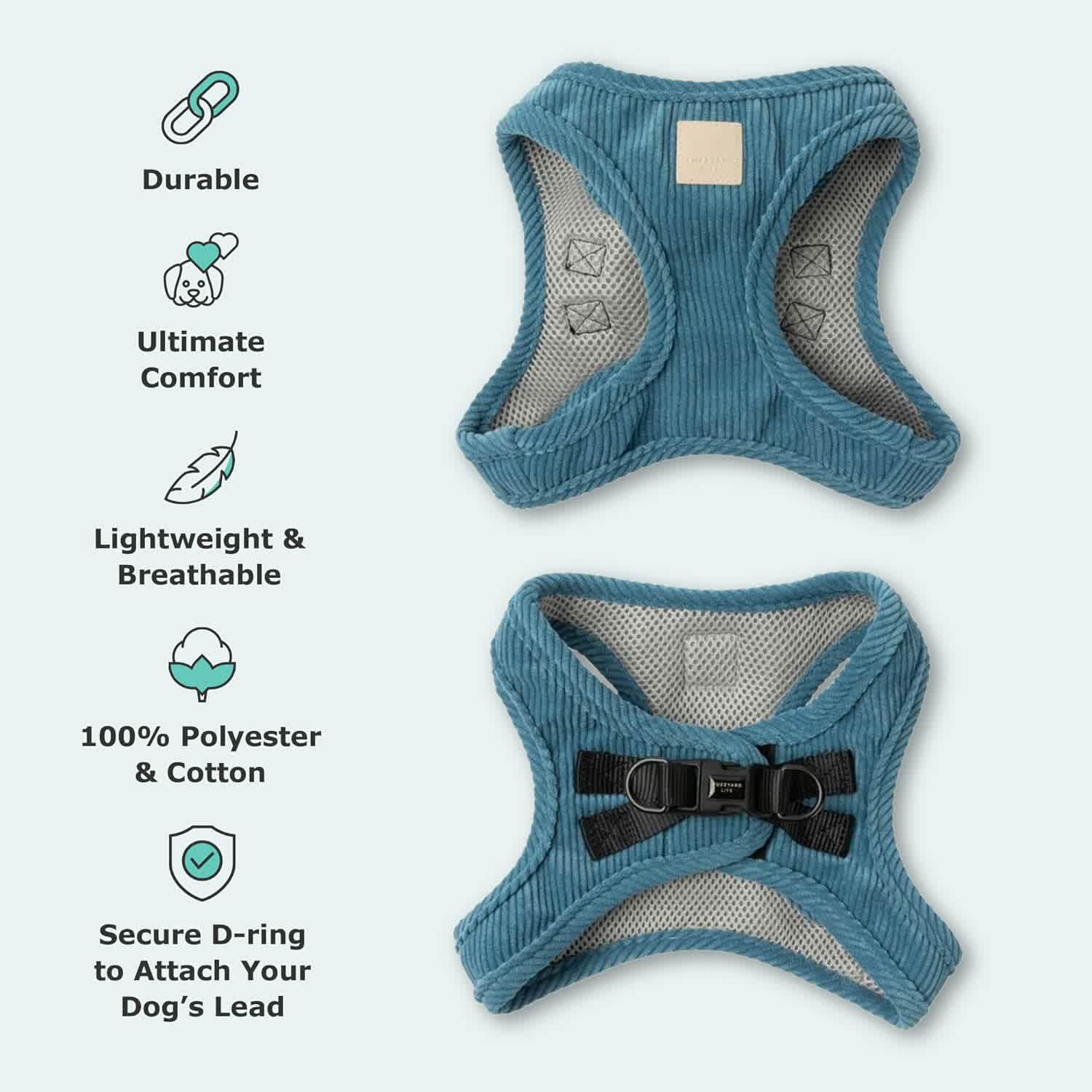 FuzzYard Life Corduroy Step In Harness French Blue - Image 5