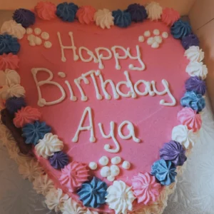 bday cake heart shape