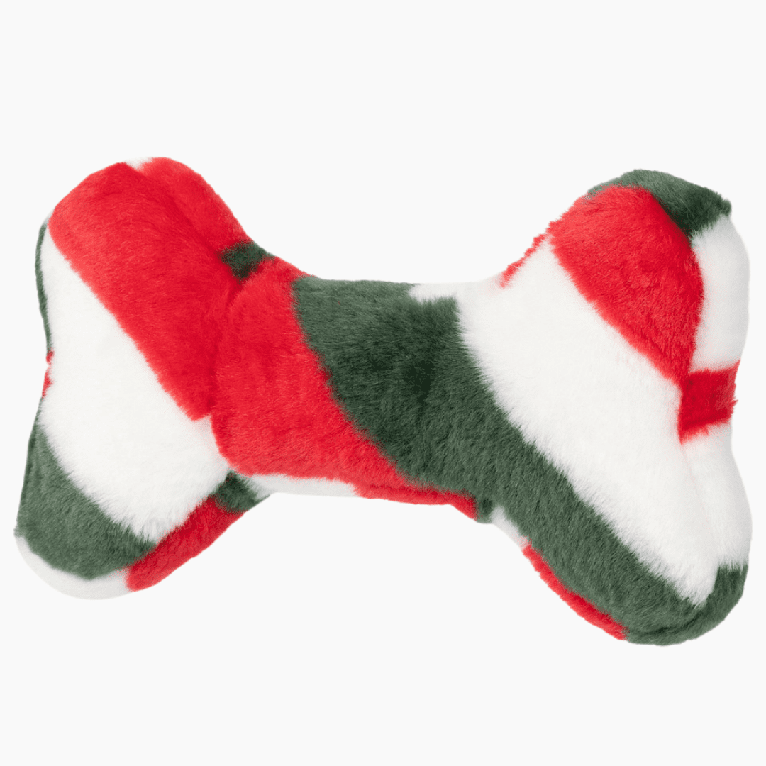 Fluff & Tuff Holiday Toy Peppermint Bone Mini